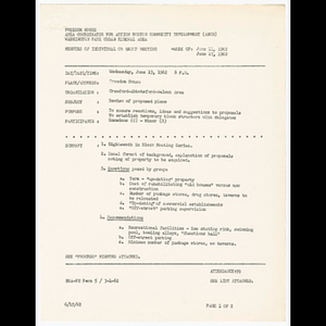 Minutes and attendance list for Crawford-Abbotsford-Walnut area meeting on June 13, 1962