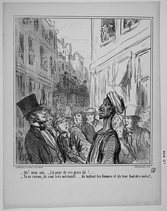 - Oh!.. mon ami..., j'ai peur de ces gens-là!..... - Tu as raison, ils sont très méchants..... ils battent les femmes et ils leur font des noirs!...