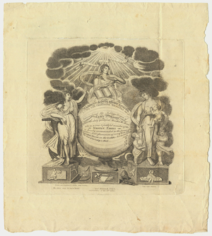 Blank Master Mason certificate created by Amos Doolittle, between 1797 and 1825