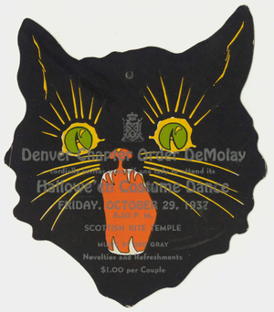 Denver Chapter Halloween costume dance invitation, 1937 October 29