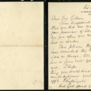 Letter from Florence Nightingale to Miss Gibson