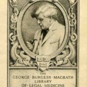 Bookplate of the George Burgess Magrath Library of Legal Medicine