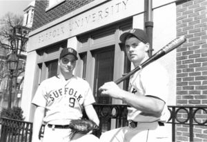 Suffolk University men's baseball team co-captains Marty Nastasia and Tim Murray
