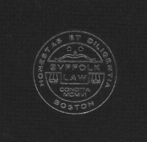 Suffolk University Law School logo from the cover of the 1982 catalog