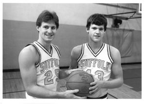 Suffolk University men's basketball players Steve Dagle and Andy Dagle, 1978-1979