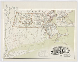 Map of the railroads of the state of Massachusetts / prepared under supervision of George C. Crocker, Edward W. Kinsley, Everett A. Stevens, commissioners.