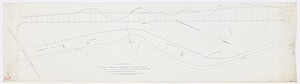 Plan and profile of proposed railroad route from the track of the Eastern Railroad in Hamilton to the Methodist camp grounds.