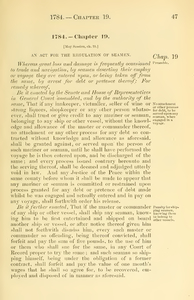 1784 Chap. 0019 An Act For The Regulation Of Seamen.