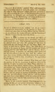 1808 Chap. 0091. An Act In Addition To An Act, Entitled "An Act To Remove And Prevent Obstructions To The Passage Of Shad, Alewives And Other Fish, In Parker River, And The Falls River, So Called, In The County Of Essex, And The Streams And Brooks Running Into The Said Falls River.