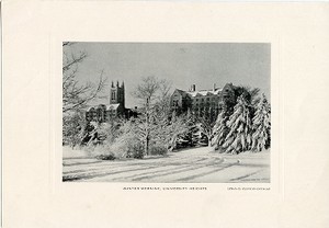 Gasson Hall and Saint Mary's Hall in winter by Clifton Church