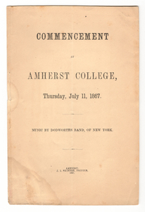 Amherst College Commencement program, 1867 July 11