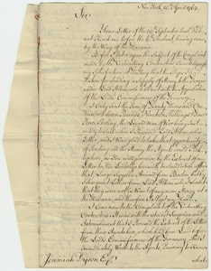 Jeffery Amherst letter to Jeremiah Dyson, 1763 April 12