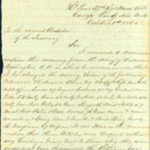 Letter to the Second Auditor of the United States Treasury