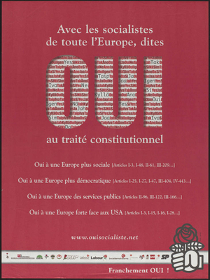 Avec les socialistes de toute l'Europe, dites oui au traité constitutionnel