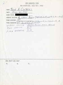Citywide Coordinating Council daily monitoring report for South Boston High School's L Street Annex by Paul A. Colbert, 1975 September 23