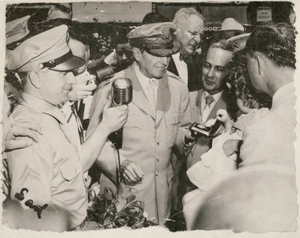 General Douglas MacArthur visits Waltham and shows off his new Waltham pocket watch