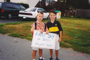 Tyler and Jake's first day of school