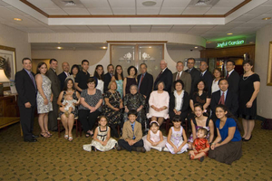 Mom's 100th birthday celebration with her extended family--9 children, grandchildren, and great-grandchildren