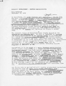 Economic Development - Western Massachusetts - September 14, 1979