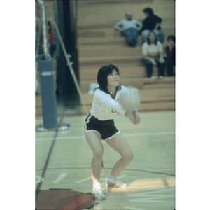 Volleyball player passing the ball