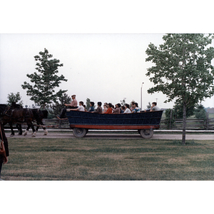 People on a wagon ride