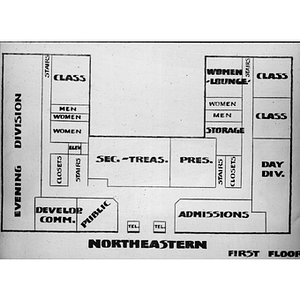 Floor plans for the first floor of Richards Hall