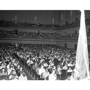 Freshman sit in the audience during their Convocation at Symphony Hall