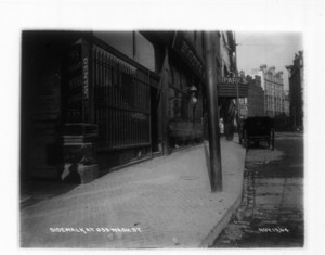 Sidewalk at 633 Washington St., west side, Boston, Mass., November 13, 1904
