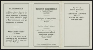 Reproductions of pencil sketches by Kenneth Conant, Foster Brothers, 4 Park Square, Boston, Mass., 192?