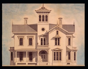 Front elevation of the Walter Aiken House, Franklin, N.H., ca. 1868