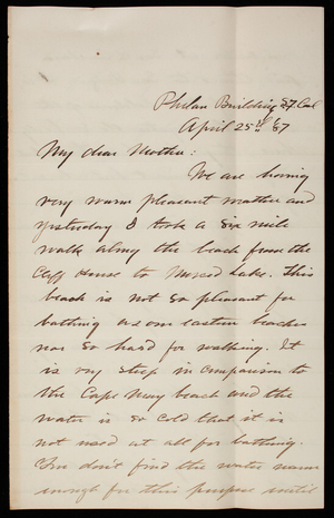 Thomas Lincoln Casey, Jr. to Emma Weir Casey, April 25, 1887