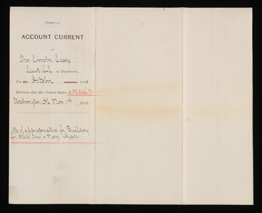 Accounts Current of Thos. Lincoln Casey - October 1883, November 1, 1883