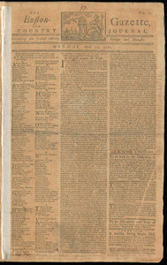 The Boston-Gazette, and Country Journal, 23 April 1770 (includes supplement)