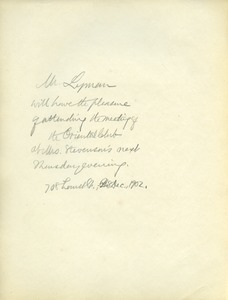 Letter from Benjamin Smith Lyman to the Oriental Club of Philadelphia