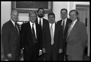 Russell A. Hulse, Lt. Gov. Paul Cellucci, Joseph H. Taylor (l. to r.) at a reception with Massachusetts state legislators honoring Nobel Prize in Physics won by Hulse and Taylor