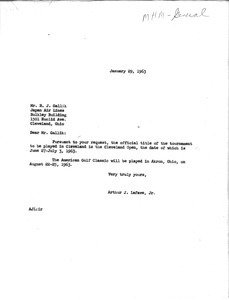 Letter from Arthur J. LaFave Jr. to R. J. Gallik