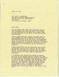 Letter from Mark H. McCormack to John D. Laupheimer