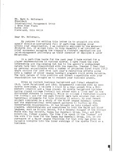 Letter from Kenneth F. Zuncic to Mark H. McCormack