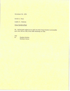 Memorandum from Judy A. Chilcote to David A. Rees