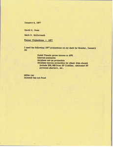 Memorandum from Mark H. McCormack to David A. Rees