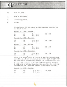 Memorandum from Laurie Roggenburk to Mark H. McCormack