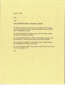 Memorandum from Judith A. Chilcote to Mark H. McCormack