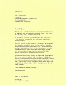 Letter from Mark H. McCormack to Charles Orem