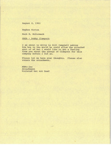 Memorandum from Mark H. McCormack to Hughes Norton