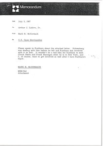 Memorandum from Mark H. McCormack to Arthur J. Lafave