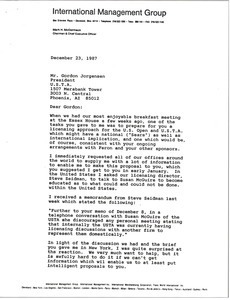 Letter from Mark H. McCormack to Gordon Jorgensen