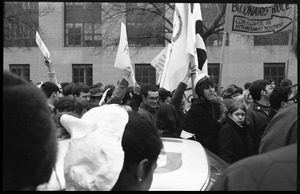 Crowd of protesters and banners during the Counter-inaugural demonstrations, 1969, and march against the War in Vietnam