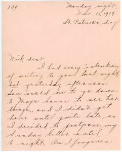 Letter from Letitia Crane to Frank F. Newth