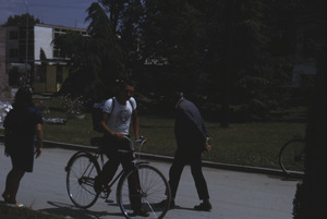 Cyclist in park