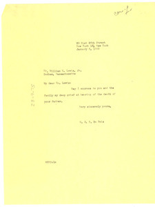 Letter from W. E. B. Du Bois to William H. Lewis, Jr.